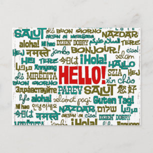 Hello (Multi Language) Postcard Postkarte