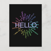 Hello (Multi Language) Postcard Postkarte (Vorderseite)