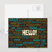 Hello (Multi Language) Postcard Postkarte (Vorne/Hinten)