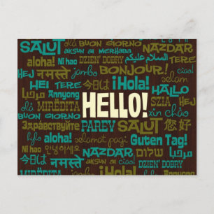 Hello (Multi Language) Postcard Postkarte