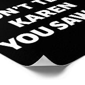 Hello My Name Is Manager_don't Tell Karen Funny Ha Poster (Ecke)