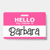 Hello my name is - Pink - Custom Halloween Costume Ausweis (Vorderseite)