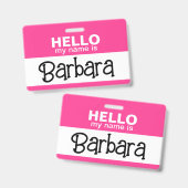 Hello my name is - Pink - Custom Halloween Costume Ausweis (Vorder- & Rückseite)