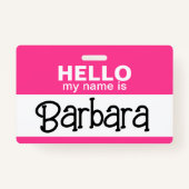 Hello my name is - Pink - Custom Halloween Costume Ausweis (Vorderseite)