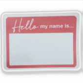 Hello My Name Is Sticker (Vorderseite)