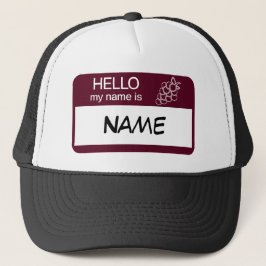 Hello Name Badge Wine Tasting Customized Truckerkappe