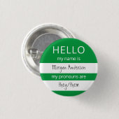 HELLO Name und Pronouns Abzeichen Button (Vorne & Hinten)