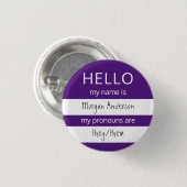 HELLO Name und Pronouns Abzeichen Button (Vorne & Hinten)