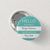 HELLO Name und Pronouns Abzeichen Button (Vorne & Hinten)