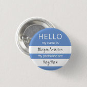 HELLO Name und Pronouns Abzeichen Button (Vorne & Hinten)