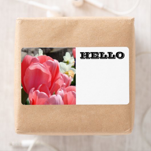 HELLO-Namensmarken Labels Pink Tulip-Blume (Insitu)