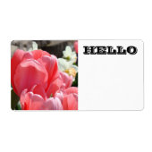HELLO-Namensmarken Labels Pink Tulip-Blume (Vorne)