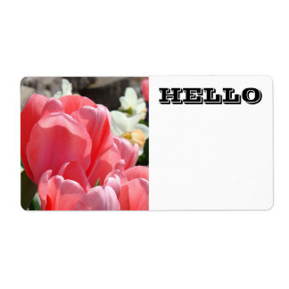 HELLO-Namensmarken Labels Pink Tulip-Blume