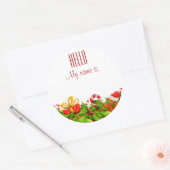 HELLO-Namensschilder für Feiertagsparty Runder Aufkleber (Umschlag)