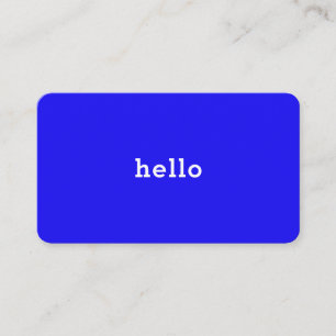 Hello Neonblau Weiss Visitenkarte