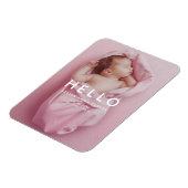 HELLO Neuborn Baby Foto Geburtshinweis Magnet (Linke Seite)