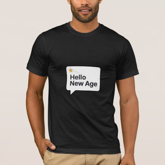 Hello New Age Simple Birthday T Shirt Minimal Desi (Vorderseite)