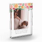 Hello New Baby Foto Personalisiert Pink Blume (Links)