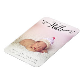 Hello New Baby Girl Boy Personalisiert Foto Magnet
