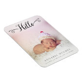 Hello New Baby Girl Boy Personalisiert Foto Magnet (Rechte Seite)