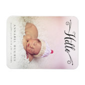 Hello New Baby Girl Boy Personalisiert Foto Magnet (Horizontal)