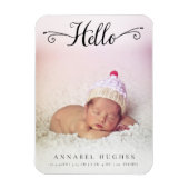 Hello New Baby Girl Boy Personalisiert Foto Magnet (Vertikal)
