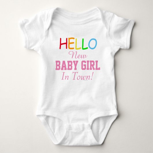 Hello New Baby Girl in Town Baby Shirt (Vorderseite)