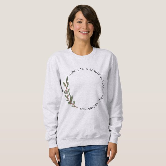 Hello New Beginnings Minimalist New Year  Sweatshirt (Vorne ganz)