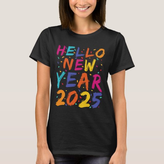Hello New Year 2025 Family Matching Celebration Pa T-Shirt (Vorderseite)