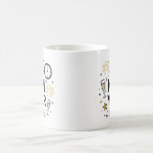 Hello New Year Cute Hand-Drawn Fireworks Mug Kaffeetasse (Mittel)