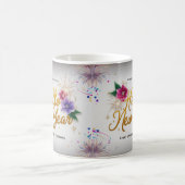 Hello New Year Floral Fireworks Classic Mug Kaffeetasse (Mittel)