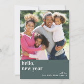 Hello New Year Foto Feiertagskarte (Vorderseite)