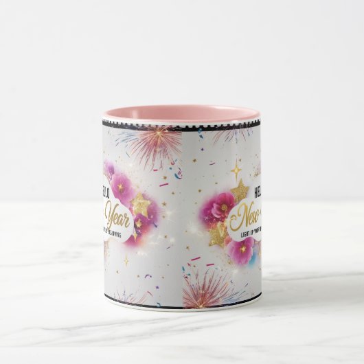 Hello New Year Glam Cinematic Floral Combo Mug Tasse (Zentrum)