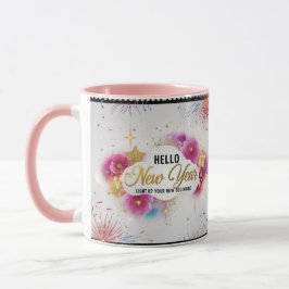 Hello New Year Glam Cinematic Floral Combo Mug Tasse