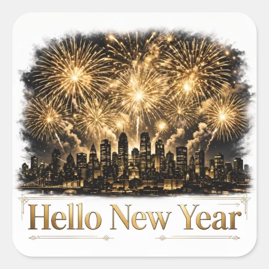 Hello New Year Sticker (Vorderseite)