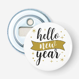 Hello New Year — White and Golden  Patched Flaschenöffner