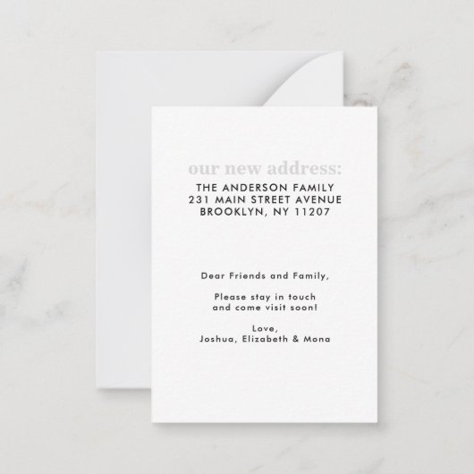 Hello New Zuhause Address Foto Moving Ankündigung (Rückseite)