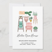 Hello New Zuhause | Pflanze und Möbel Ankündigung (Vorderseite)