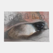 HELLO Niedlich Begrüßung Flüchtige Blick-A-Boo Blu Fußmatte (Vorderseite)