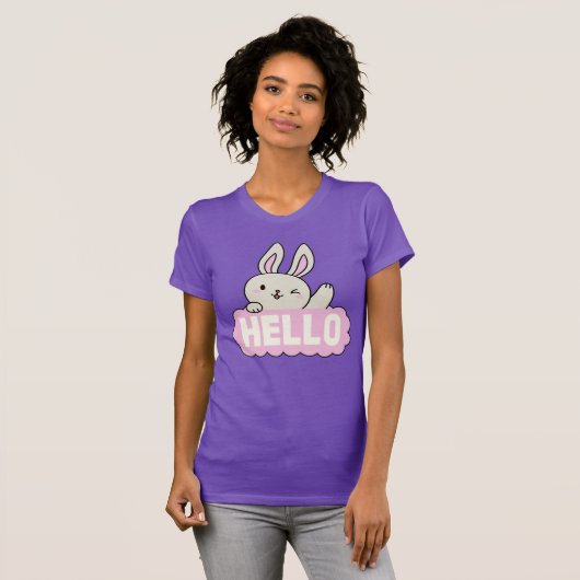 Hello Niedlich Bunny Graphic T - Shirt (Vorne ganz)