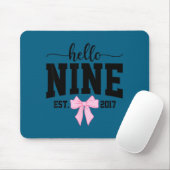 Hello Nine Est 2017 Coquette Bow 9th Birthday Girl Mousepad (Mit Mouse)