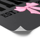 Hello Nine Est 2017 Coquette Bow 9th Birthday Girl Poster (Ecke)