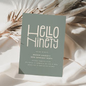HELLO NINETY Moderne 90. Geburtstag Einladung