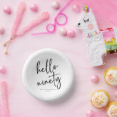 Hello Nneety Minimalistisch Simple 90. Geburtstags Pappteller (Party)