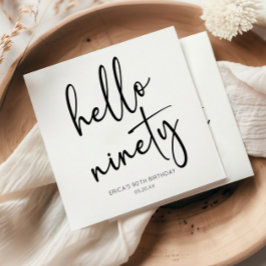 Hello Nneety Minimalistisch Simple 90. Geburtstags Serviette