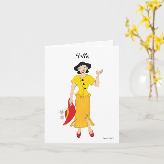 Hello Note Card Karte (Gelbe Blume)