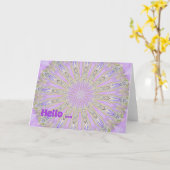 Hello Note Card, Lavender Digital Design Karte (Gelbe Blume)