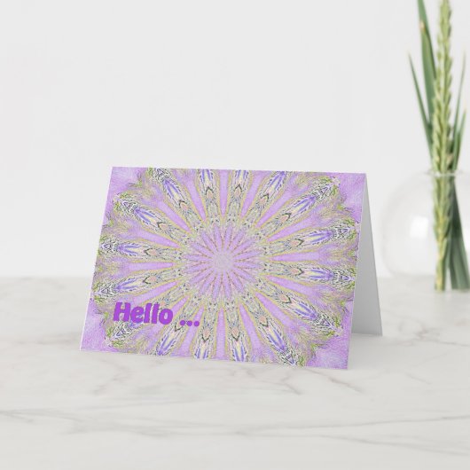 Hello Note Card, Lavender Digital Design Karte (Vorderseite)