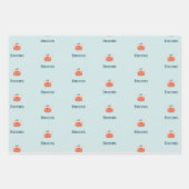 Hello Ocean Octopus and Fish Nautical Blue Kid Geschenkpapier Set (Vorderseite 2)