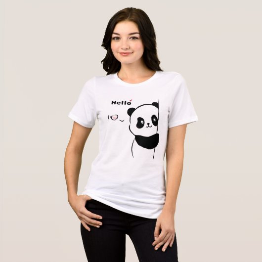 Hello Panda Love Tri-Blend Shirt (Vorderseite voll)